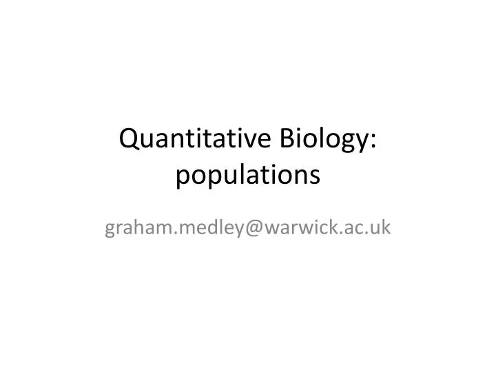 quantitative biology populations