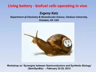 Evgeny Katz Department of Chemistry &amp; Biomolecular Science, Clarkson University, Potsdam, NY, USA