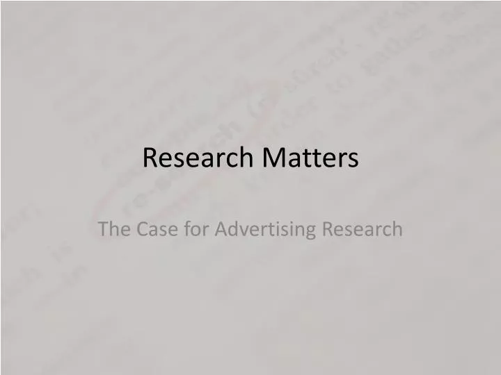 research matters