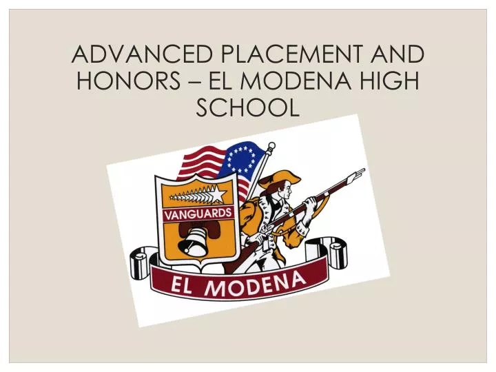 advanced placement and honors el modena high school
