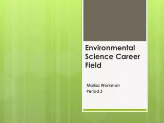 Environmental Science Career Field