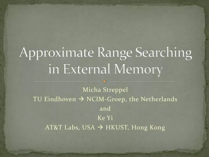 approximate range searching in external memory