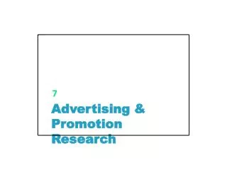 Advertising &amp; Promotion Research