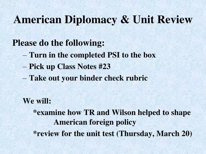 american diplomacy unit review