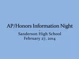 AP/Honors Information Night