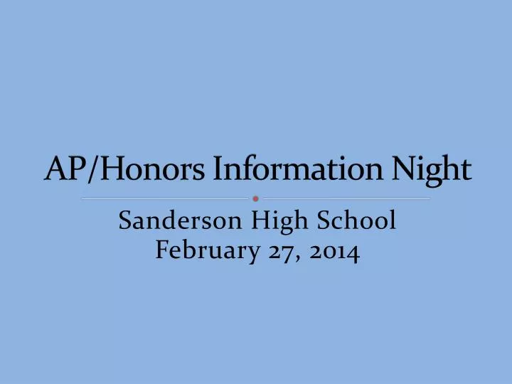 ap honors information night