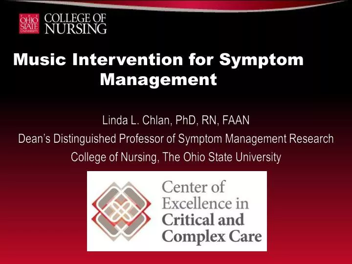 music intervention for symptom management