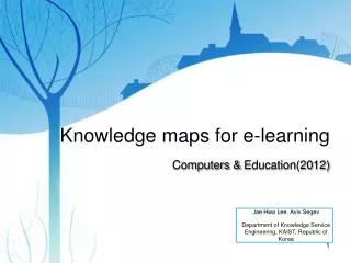 Knowledge maps for e-learning