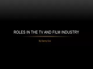 Roles in the TV and film industry