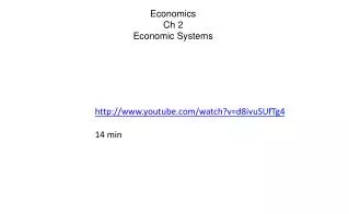 Economics Ch 2 Economic Systems