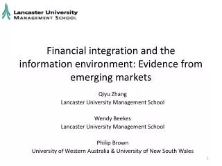 Financial integration and the information environment: Evidence from emerging markets