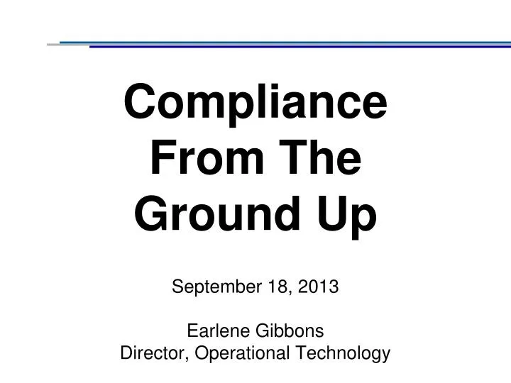 compliance from the ground up