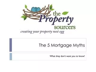 The 5 Mortgage Myths