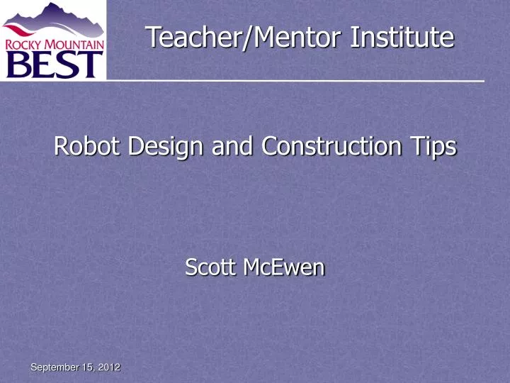 robot design and construction tips