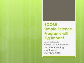 BOOM! Simple Science Programs with Big Impact