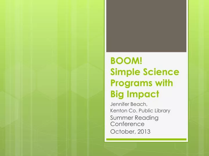 boom simple science programs with big impact