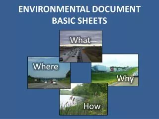 ENVIRONMENTAL DOCUMENT Basic sheets