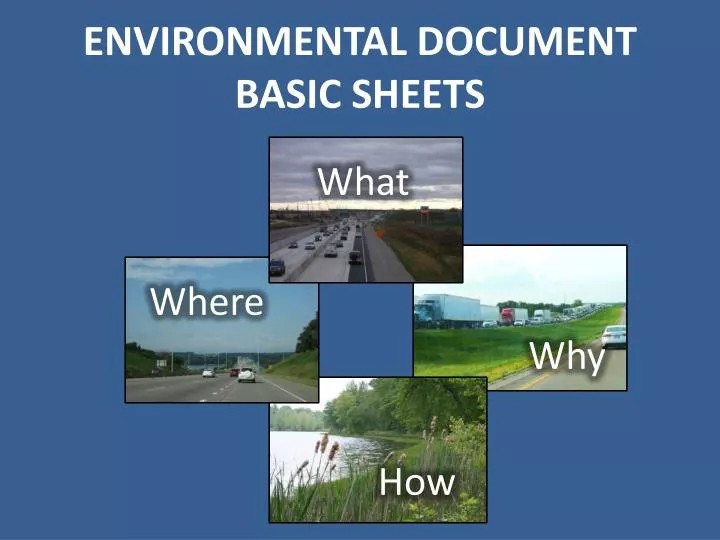 environmental document basic sheets