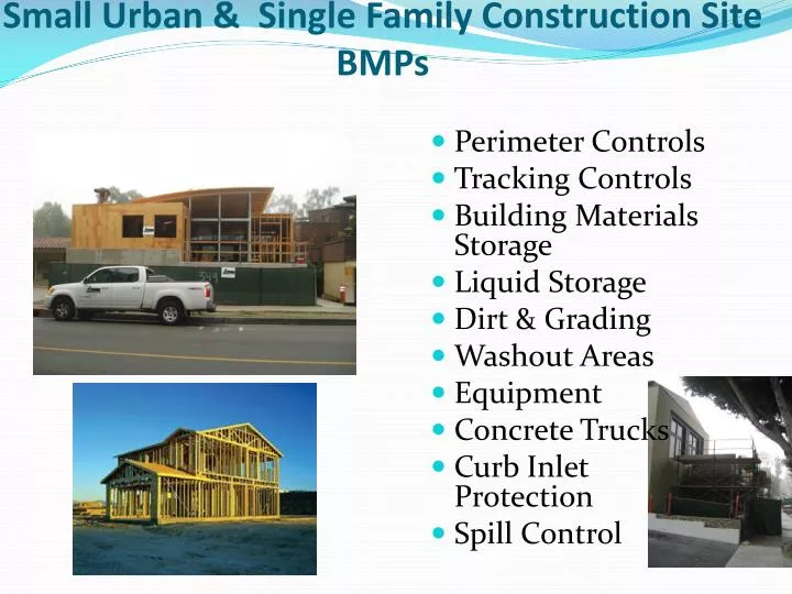 small urban single family construction site bmps