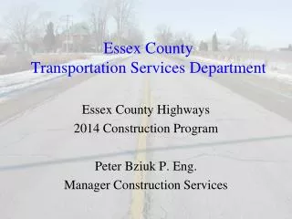Essex County Transportation Services Department