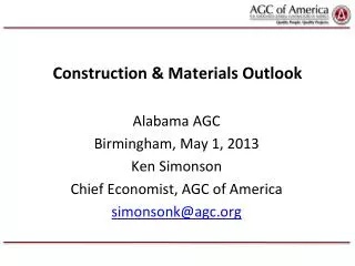 Construction &amp; Materials Outlook