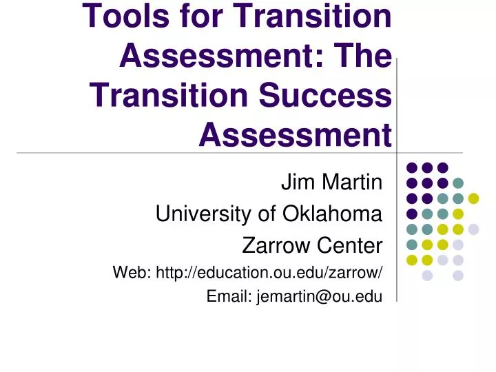 tools for transition assessment the transition success assessment