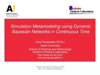 Simulation Metamodeling using Dynamic Bayesian Networks in Continuous Time