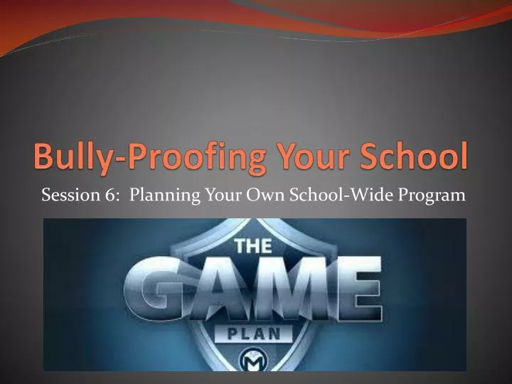 bully proofing your school