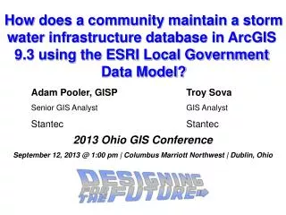 How does a community maintain a storm water infrastructure database in ArcGIS 9.3 using the ESRI Local Government Data