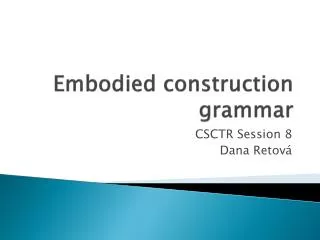 Embodied construction grammar
