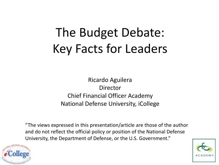 the budget debate key facts for leaders