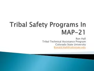 Tribal Safety Programs In MAP-21