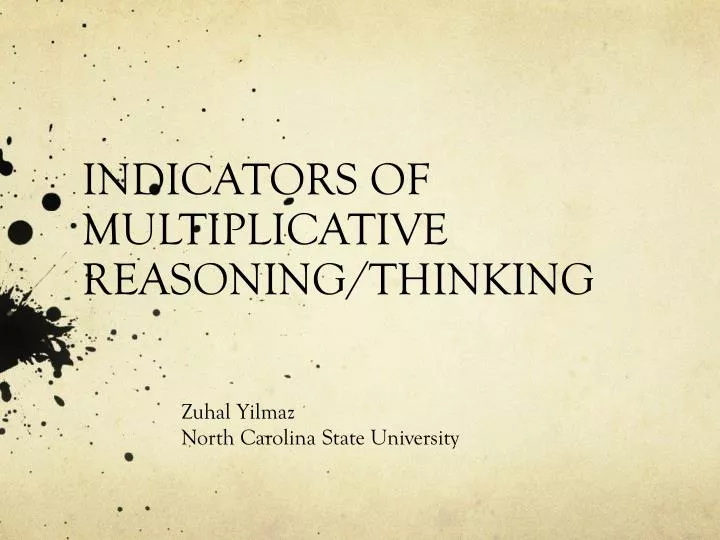 indicators of multiplicative reasoning thinking