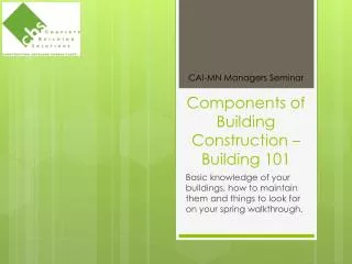 Components of Building Construction – Building 101