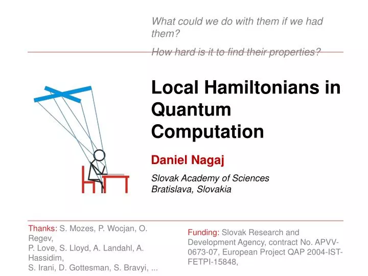 local hamiltonians in quantum computation