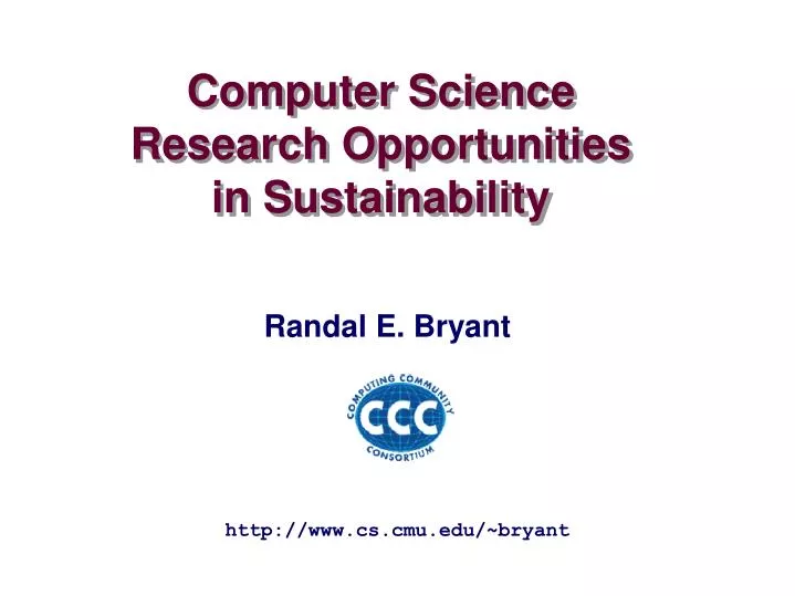 computer science research opportunities in sustainability