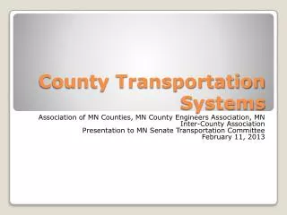 County Transportation Systems