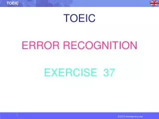 TOEIC ERROR RECOGNITION EXERCISE 37