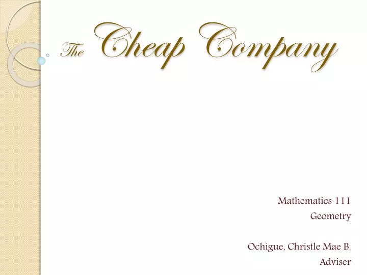 the cheap company