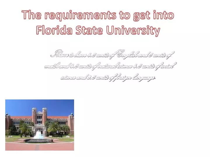 the requirements to get into florida state university