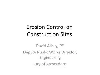 Erosion Control on Construction Sites
