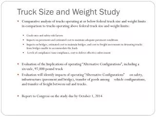 Truck Size and Weight Study