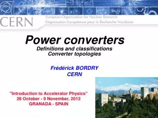 Power converters Definitions and classifications Converter topologies