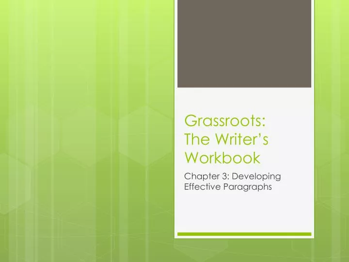 grassroots the writer s workbook