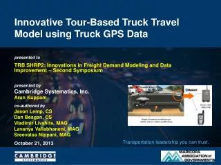 Innovative Tour-Based Truck Travel Model using Truck GPS Data