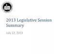 2013 Legislative Session Summary - slide 1