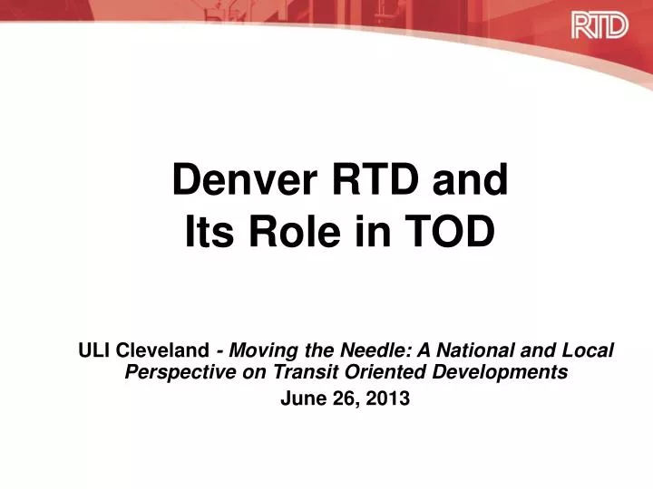 denver rtd and its role in tod
