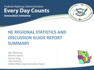 NE Regional statistics and discussion guide report Summary