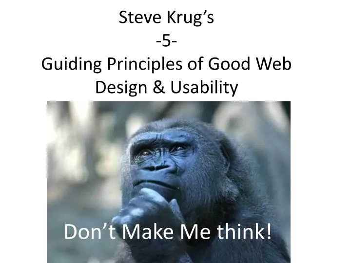 steve krug s 5 guiding principles of good web design usability