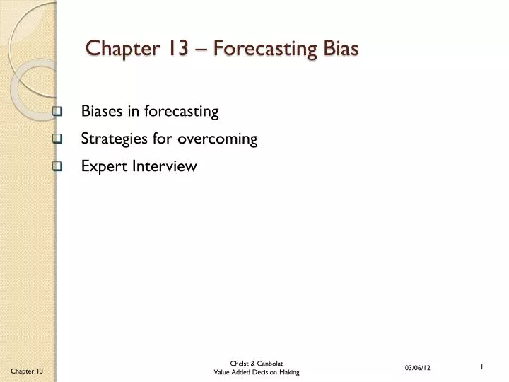 chapter 13 forecasting bias
